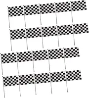 Abaodam 25pcs Checkered Flag Banner for Racing Car Party Decorations Durable Racer Flags for Halloween Theme Photoshoot and Video Backdrops
