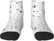 [YANYU] Black And White Dot Print Workout Everyday Socks For Men And Women All Seasons Comfortable Adult Socks