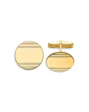 Bloomingdale's Fine Collection Men's Circular With Line Design Cuff Links in 14K Yellow Gold