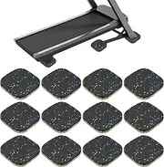 uxcell 12 Pcs Treadmill Mat Pads, 4x4x0.6 High Density Foam Anti Vibration Pad Sound Proof Floor Mat Exercise Equipment Mat for Carpet Protect Noise Reduction Home Gym, Yellow Blue
