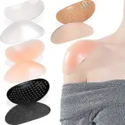 4 Pairs Shoulder Pads Soft Silicone Adhesive Shoulder Push-up Pads Anti-slip Enhancer Shoulder Pads For Women clear/black
