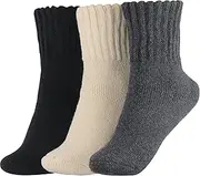[BenSorts] Women's Winter Boots Socks Thick Warm Cozy Crew Socks Solid Color Gifts