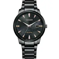 在飛比找PChome24h購物優惠-【CITIZEN 星辰】銀河黑金限定 愛戀情人光動能不鏽鋼錶