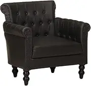 Armchair Black Real Goat Leather Home Chairs