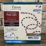 12' Red/White/Blue LED Rope Light Plug & Twist Connect Extendable up to 200 ft.