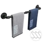 Industrial Pipe Towel Bar, Heavy Duty Bathroom Hardware Towel Bar Accessory,