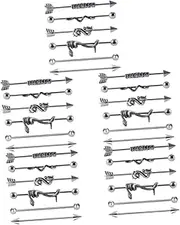 [BESTYASH] Industrial Earrings Trendy Ear Piercing Earrings for Men Hoop Women Barbell Earrings Steel Cartilage Earrings Piercing Earring Studs Trendy Earrings Stainless Steel Silver