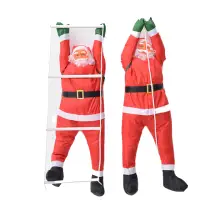 在飛比找momo購物網優惠-【poko】聖誕老人爬繩梯掛飾 90cm(景觀裝飾 家居派對