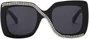 [NULYLU] 2pcs Chic Women's Sun Glasses Square Frame Retro Sunglasses for Teen Girls Uv Blocking