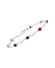 Silver 1.52 ct. tw. Diamond & Ruby Bracelet
