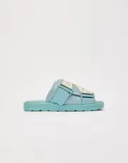 BOYS KAPPA LOGO TAPE KALPI 2 SLIDES GRADE-SCHOOL Blue, US Size 4