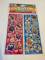 SCENTOS Scratch & Sniff Stickers - 12 Sheets per Pack - NEW IN SEALED PACKAGE