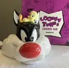 Vintage 1994 Looney Tunes Tweety Sylvester Ceramic Cookie Jar New In Box