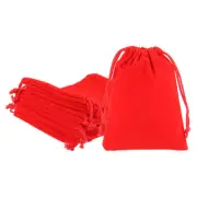 20Pcs Velvet Gift Bags 4 x 4.8" Velvet Drawstring Jewelry Pouches Red