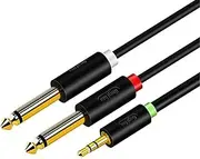 BOOC 3.5 to 6.5mm 1 to 2 Double Track Audio Cable, Mobile Phone Mixer (0.5M)