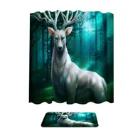 Fantasy Animal Art Forest Deer God Shower Curtain