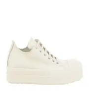 Rick Owens Chunky-Sole Lace-Up Sneakers 40 White