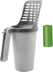ＫＬＫＣＭＳ Cat Litter Poop Scooper 8 Garbage Bags Spill-Proof Sifter Cat Litter Sifter with Holder for Dogs