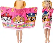 Franco Paw Patrol Pink Bath/Pool/Beach Soft Cotton Terry Hooded Towel Wrap, 24" x 50", by Kids
