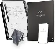 Rocketbook New Core Reusable Spiral Notebook, Letter Size 8.5x11, Black - Dotted Pages, App-Connected, Erasable, Durable Cover, Ideal for School, Work, and Creative Projects