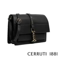 在飛比找momo購物網優惠-【Cerruti 1881】義大利頂級皮革肩背包(黑色 CE