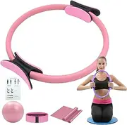 Pilates Ring Set - Pilates Kit, 150cm Magic-Circles - Fitness Set with Yoga Ball, Resistance Bands, Non-Slip and Portable, Ideal for Home Workouts, Office, Pregnancy, Gym