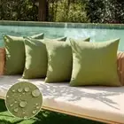 MIULEE Pack of 4 Decorative Outdoor Solid Waterproof Throw Pillow Covers Line...