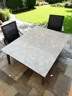White Quartz Agate Stone Dining Table Top, Agate Quartz Stone Top Decor