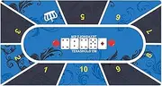 Texas Hold'em Mat, Poker Table Mat, Portable Rubber Game Mat with Poker Layout - Hold'em Tabletop Pad for Board Game Room, Home Entertainment, Family Night
