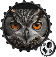 Magnetic Bottle Opener Round Fridge Magnets Owl Eyes Portable Opener Funny Beer Opener Decorative Refrigerator Magnets For Home Bar Kitchen Office Black