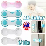 1/10PCS Child Kids Baby Safety Lock For Door Drawers Cupboard Cabinet AdhesiWZ