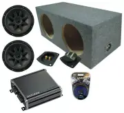 Kicker 43CVR102 10" Sub 400W Sub, 46CXA4001 800W Amp & RF210H Dual 10" Sub Box