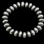 7" Handmade Navajo Pearls, beads, elastic, Stretch bracelet sterling silver 1