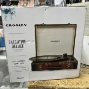 Crosley Executive Deluxe USB Portable Turntable 2-Way Bluetooth Connectivity