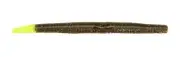 YUM Dinger Worm Fish Lure, 5", Green Pumpkin Chartreuse, Pack of 8