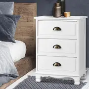Artiss Bedside Tables 3 Drawers Side Table White
