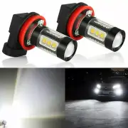 JDM ASTAR 2x H11 High Power 80W 2400LM 360° Angle 6000K White Fog Light LED Bulb