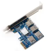 4 x Ports PCIe Riser Adapter Board PCI-E 1 to 4 EXPRESS USB 3.0 PCI-E Rabbet GPU
