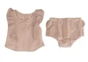 NEW Choose Sz Baby Girls Pink Ruffled Eyelet Shirt & Bloomers 2 Pc Set GRAYSON