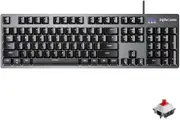 INPHIC Mechanical Keyboard, Gaming Keyboard with 104 Keys, Red Switches, RGB Backlit and 22 Lighting Mode, Ergonomic Designed Mechanical Gaming Keyboard, Grey Black
