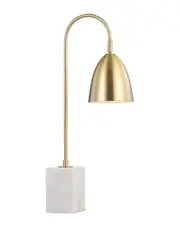JONATHAN Y Ana 26in Gold Arched Metal with Marble Base LED Table Lamp