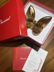 Baccarat Lucky Butterfly gold PAPILLON Figurine Crystal direct Mint 【Gold】
