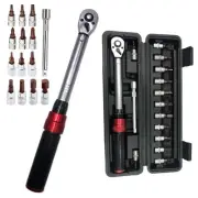 1/4 Inch Drive Click Torque Wrench, 15 PCS Bike Torque Wrench Set 2-24 Nm, Ch...