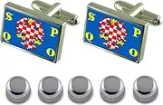 [Select Gifts] Shirt Dress Studs Olomouc City Czech Republic Flag Cufflinks