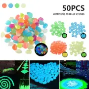 100x Luminous Pebbles Stones Glow in the Dark For Fish Tank, Garden Lawn Decor*