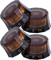 zolyet Set of 4pcs Dodecagon Electric Guitar Knobs Guitar Knob EPI Electric Guitar Bass Knob Tone Knob LP Potentiometer Cap Electric Guitar Parts Replaceme Accessories Light Brown