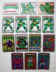 14X VINTAGE 1990 MUTANT NINJA TURTLES PRISM HOLOGRAM VENDING STICKERS NEW !