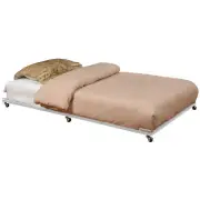 Kings Brand Furniture - Twin Size Cream White Metal Trundle Bed Frame for Daybed