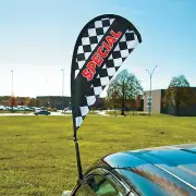 Special Checkered Swoop Car Flag - Home Decor - 2 Pieces