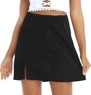 [XUNZOO] Womens High Waisted Curduroy Solid Bodycon Mini Skirt Casual Short Pencil Skirt for Woman